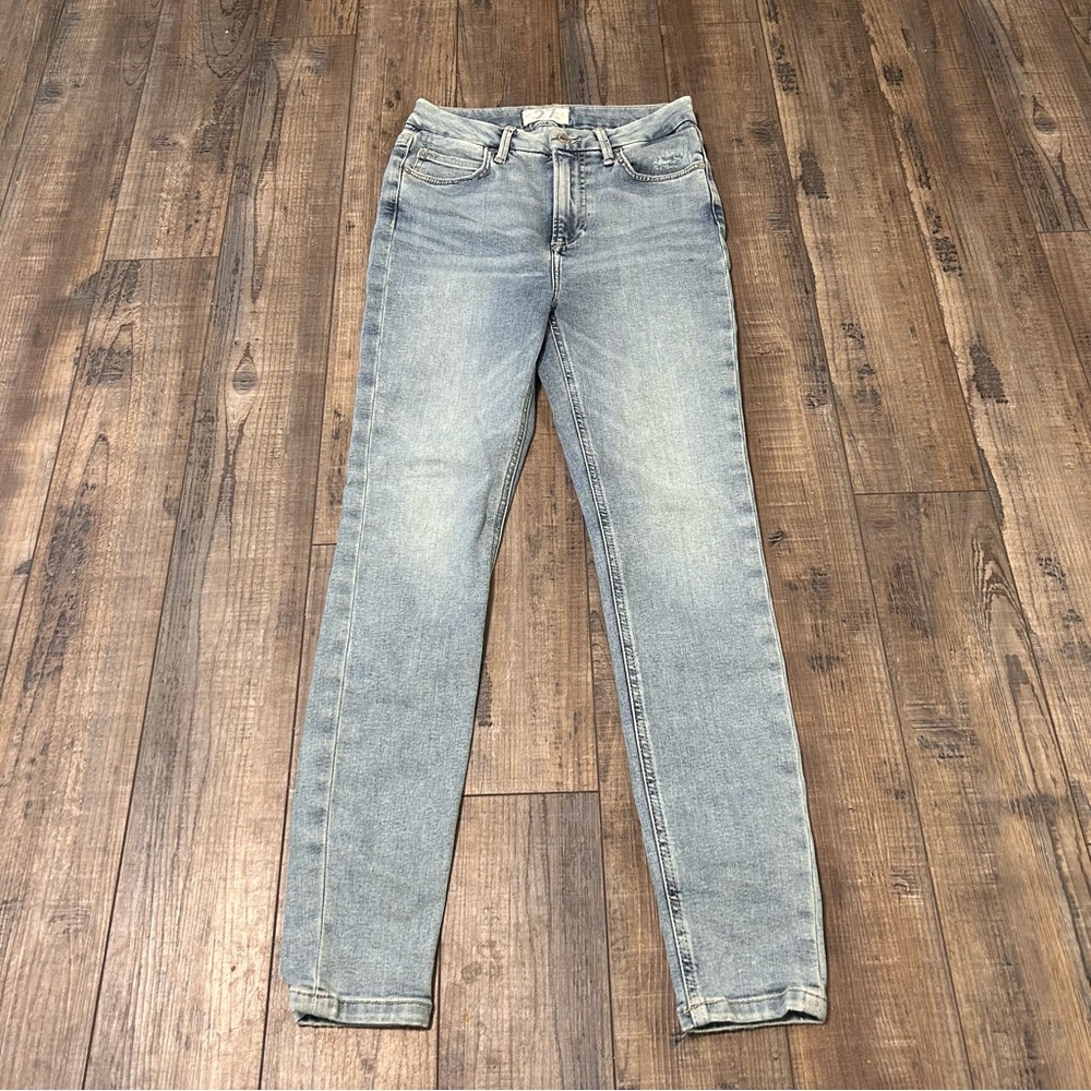Free People‎ High Rise Skinny Jeans Light Wash Denim Casual Size 27 Grunge
